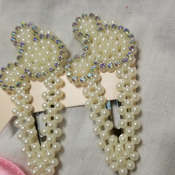 LOT OF 6 HIGH QUALITY HAIR PEARL MOUSE EARS 3' PAIR PLUS 4 BOWS - Picture 2 of 8